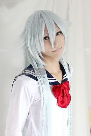 White Alice Long Ponytail Cosplay Party Hair Full Lace Wigs