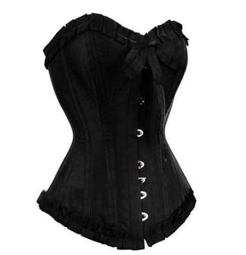 Underwear Taffeta Overbust Black Sexy Lingerie