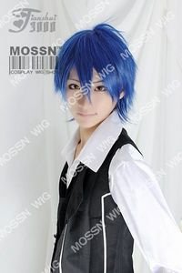 Layered Blue Black Short Mixed Style Party Wigs
