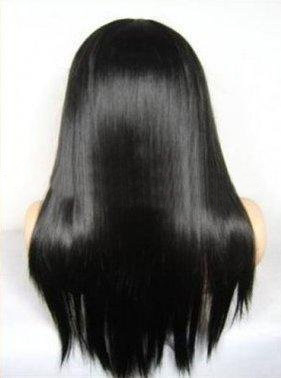 Elegance Jet Black Lady's Long Straight Full Lace Wigs
