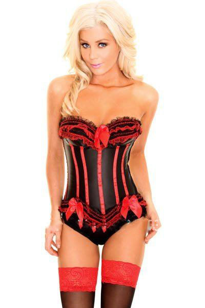 Sexy Lingerie Women's Underwear Elegant Purpl And Red Corset With G-String