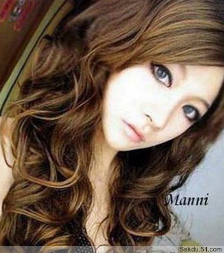 Long Style Brown Curly Synthetic Hair Costume Wigs