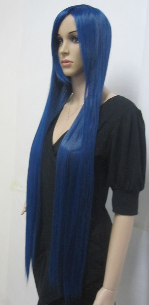 Long Straight Dark Blue Synthetic Hair Costume Wigs