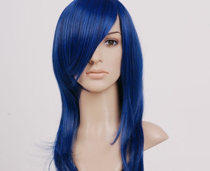 65cm Length Platinum Blue Wavy Layer Cosplay Wigs