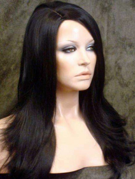 50cm Lady's Black Long Free Style Full Lace Wigs