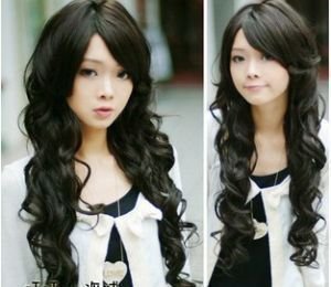 Super Long Natural Black Curly Style Synthetic Wigs