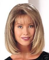Medium Length Lady's Light Blonde Synthetic Wigs