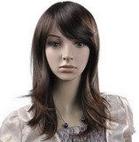 Brown Cute Fluffy Female Long Scroll Full Lace Wigs