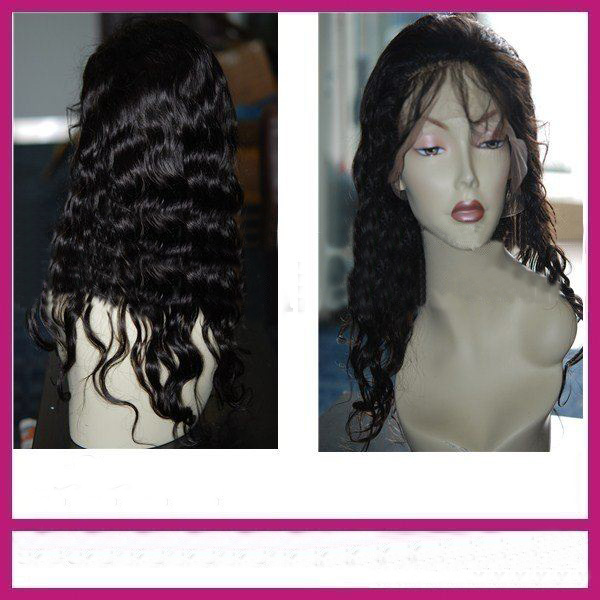 16 Inch Deep Wave Lady's Free Style Full Lace Wigs