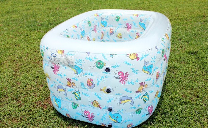 With Air Hole Sky Blue Plastic Swimming Pool