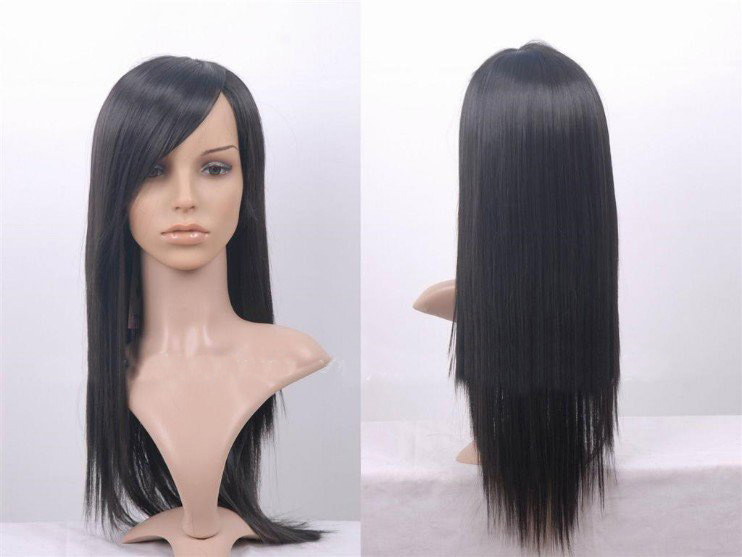 Lady Natural Straight Black Long Full Lace Wigs