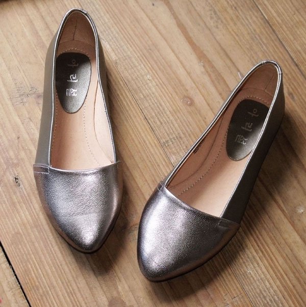 Free Shipping Soft Sheepskin Leather Flat Sole Shoes