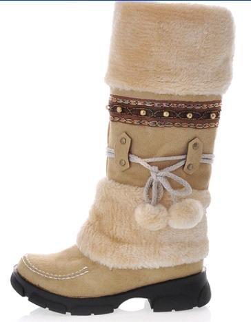 Fashion Women Snow With Velvet And Rubber Sole Lady Knee Boots