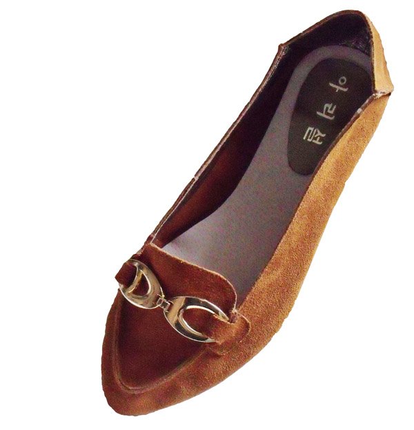 Sheepskin Leather Light Brown Flat Bottom Women's Casual Shoes