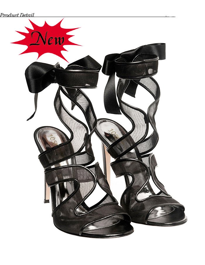 Women's Brand High Heels Lace Wrapped Sandals Shoes Factory Price
