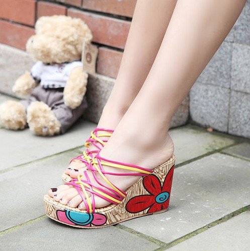Candy Color High Heeled Slope With Sandals Size At Ava