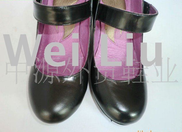 Black Leather & PU Slope With Women's Casual Shoes
