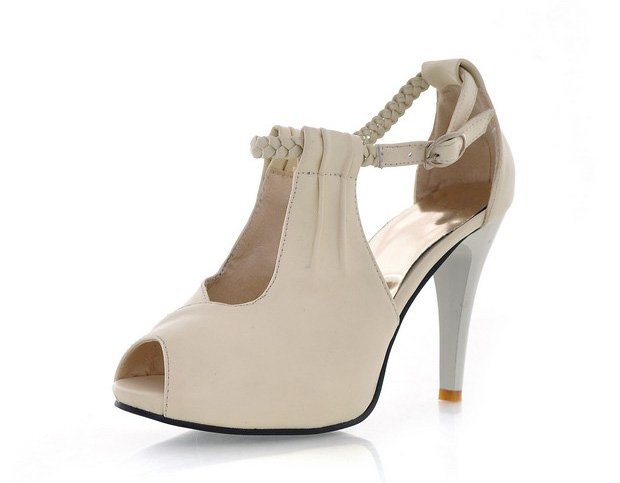 Ladies High Heeled Thick Waterproof Fish Mouth Roman Sandals Shoes