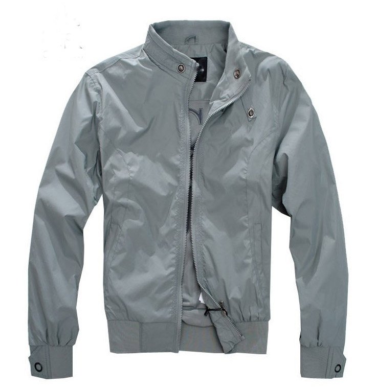 Light Blue Long Sleeve Polyester & Nylon Men's Jacket