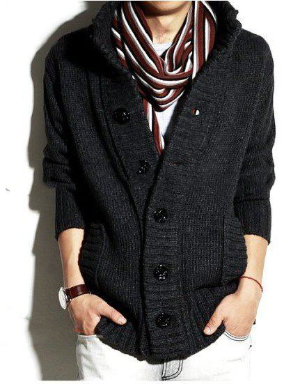 100% Cashmere Anti-Shrink New Arrived Men's Computer Knitted Cardigan Sweaters