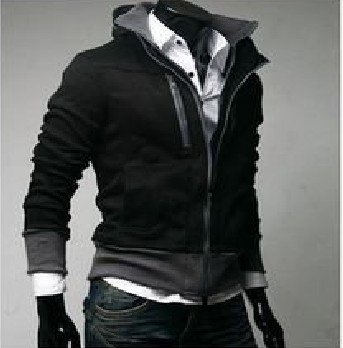 Plus Material Double Zipper Sweater Korean Fashion Style Men's Long Sleeve Jacket