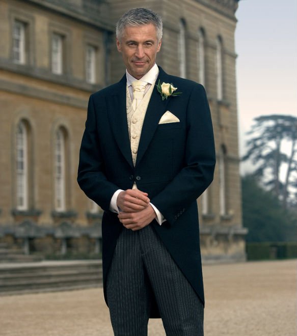 Black Color Romantic Handmade Full Length Men's Wedding Tailcoat