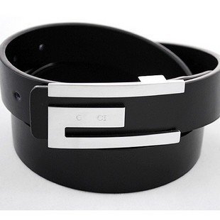 Golden Slivery Lap Length Smooth Button Men's Belts