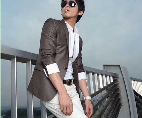 Gray Sliver Color Full Length Romantic Lapel Men's Suits