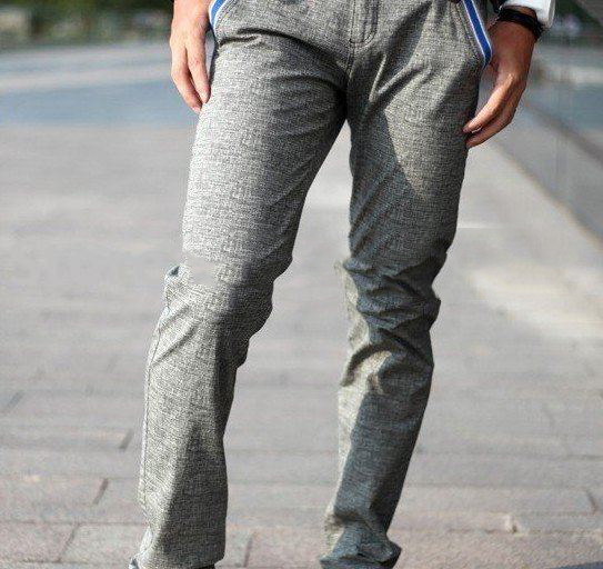 Man's Stereo Pair of Cool Blue-rib Belt Last Longer Straight Sports Jeans