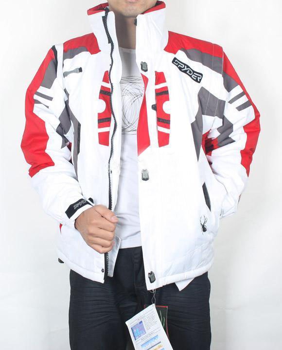 White & Red Outwear Waterproof Men's Hoodies & Sweatshirts