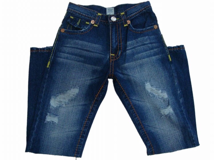 Men's 100% Cotton Washed Blue Knee Width Straight Jeans