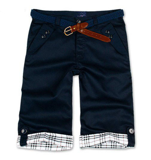 Navy Blue Outdoor Designer Leisure Style Men's Shorts