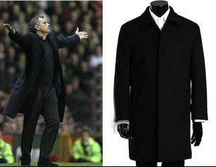 Mourinho's Favorite Wool Material Cashmere Outerwear Men's Coat
