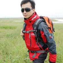 100% Polyester Windbreaker with Red Color Men's Hoodies & Sweatshirts