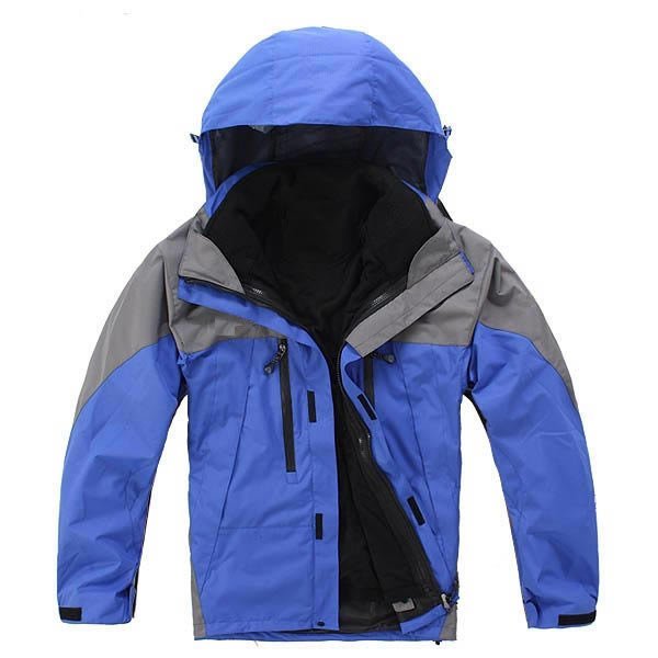 Expedition Parka Gray & Blue Waterproof Men's Hoodies & Sweatshirts
