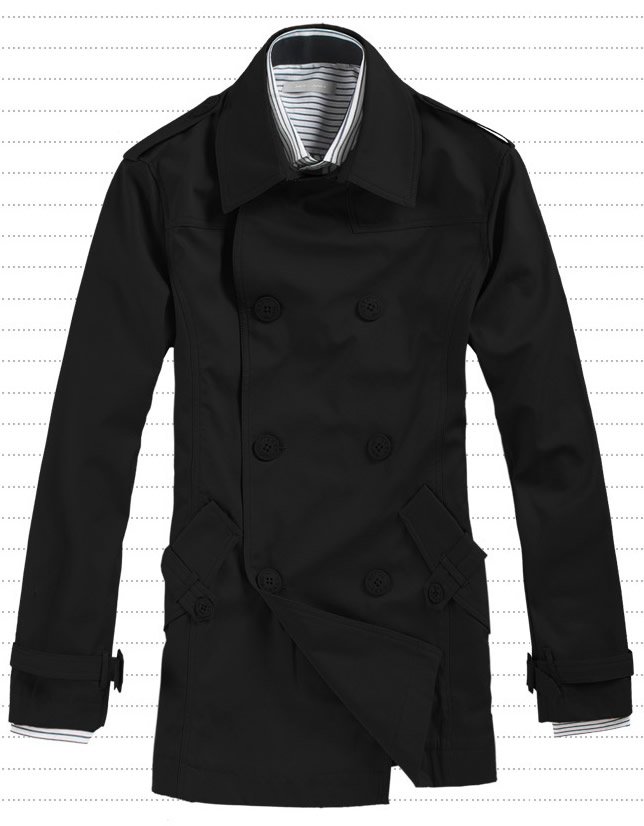 Double-Breasted Balck & Khaki Color Full Length Men's Suits