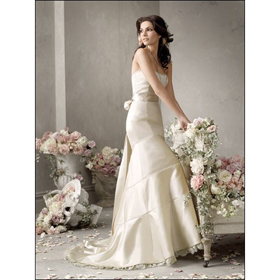 Ivory Floor-length With Ribbons Beach Wedding Dresses