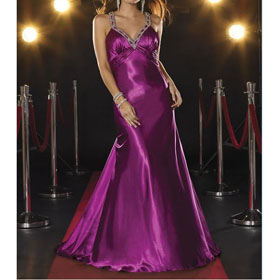Court Train Straps Taffeta Sleeveless Backless Purple Wedding Dress