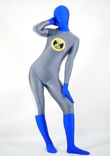 Gray Blue Lycra Zentai E0242 Women Costumes Exotic Apparel Clothing Catsuits