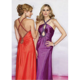 A-line Floor-length Elastic Silk-like Satin Backless Court Train Wedding Dresses