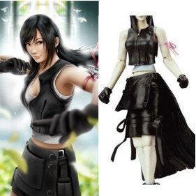 Tifa Lockhart Cosplay Women's Performance Black and White Fantasy Costumes