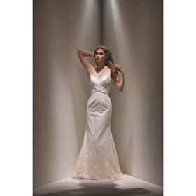 With Spaghetti Straps Ivory & Golden High Waist Ankle-Length Wedding Dresses