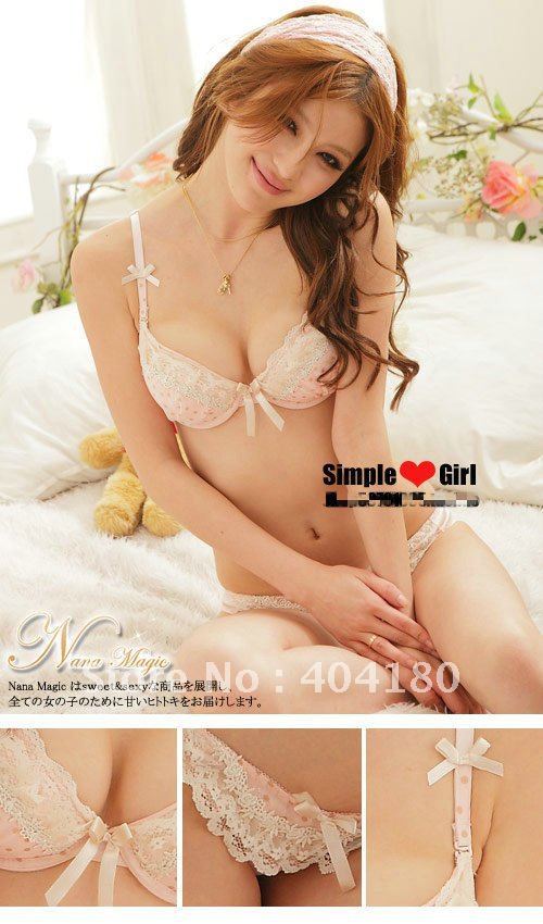 Snow Spinning Bud Silk Princess Water Jade Dot Lovely Bra Underwear Suit