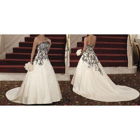 Anti-Static Sleeveless Floor-Length A-Line Style 100% Polyester Cathedral Train Wedding Dresses