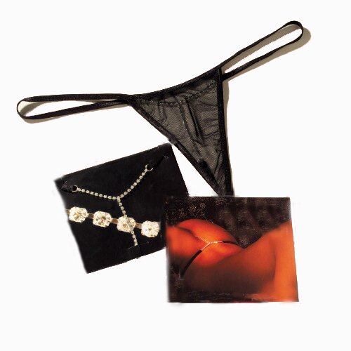 T- Bar Rhinestone Acrylic & Sapndex Lady's Sexy Thongs & G-Strings