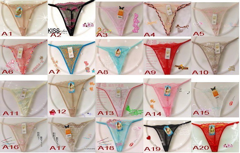 Bikini Style Lady's Lace Material Breathable Sexy Thongs & G-Strings