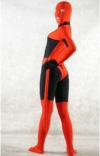 Halloween Lycra Red Black Zentai E02501 Exotic Apparel Costumes Clothing Catsuits