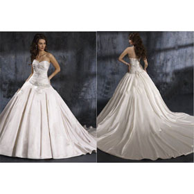Satin Lace Up Back Floor-Length Sleeveless Chic & Modern Gorgeous Cathedral Train Wedding Dresses