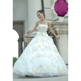 Satin Sweetheart Floor-Length Strapless Fashion Cathedral Train Wedding Dresses