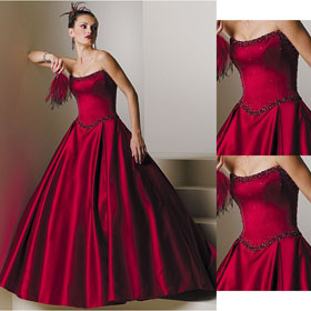 Off-the-shoulder Elastic Silk-like Satin Beading Dropped Cathedral Train Wedding Dresses